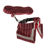 Maxbell Pet Dog and Cat Strap Rope, Puppy Kitten Bow Tie Collar Leash M Red Stripe