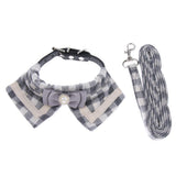 Maxbell Pet Dog and Cat Strap Rope, Puppy Kitten Bow Tie Collar Leash M Black Plaid