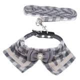 Maxbell Pet Dog and Cat Strap Rope, Puppy Kitten Bow Tie Collar Leash M Black Plaid