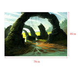 Maxbell Fish Tank Aquarium Background Wall Decor Sticker Stone Arch Bridge 76x46cm
