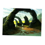 Max Fish Tank Aquarium Background Wall Decor Sticker Stone Arch Bridge 76x56cm