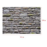 Max Aquarium 3D Single-sided Adhesive Background Sticker Blue Brick 61x30cm