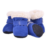 Max 4 pcs/lot S/M/L/XL Pet Dog Shoes / Puppy Booties Rubber Anti Slip Waterproof XL Blue