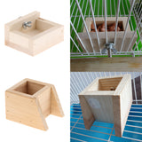 Max Pet Hamster, Chinchilla, Guinea Pig, Parrot Feeding Wood Bowl Square