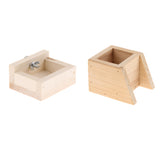 Max Pet Hamster, Chinchilla, Guinea Pig, Parrot Feeding Wood Bowl Square
