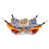 Max Small Pet Hamster Ferret Double Bunkbed Cage Hammock Hanging Bed Blue+Orange