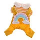 Max Rainbow Striped Pet Dog Clothes Teddy Small Dog Cotton Coat  Yellow M