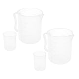 Maxbell 2 Set of 4 Pcs Measuring Cups for Reptile Medicine Water Proportion