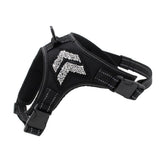 Max Adjustable Puppy Dog Harness Rhinestone Reflective Chest Strap Black S