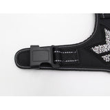 Max Adjustable Puppy Dog Harness Rhinestone Reflective Chest Strap Black S
