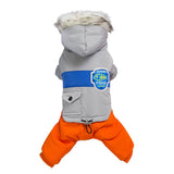 Max Dog Puppy Pet Hooded Down Jacket Coat Clothes Costume Winter Jumpsuit Gray S