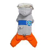Max Dog Puppy Pet Hooded Down Jacket Coat Clothes Costume Winter Jumpsuit Gray S