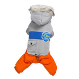 Max Dog Puppy Pet Hooded Down Jacket Coat Clothes Costume Winter Jumpsuit Gray S