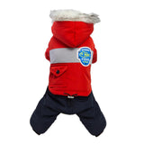 Max Dog Puppy Pet Hooded Down Jacket Coat Clothes Costume Winter Jumpsuit Red S