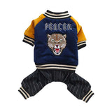Max Pet Dog Sport Casual Clothes Peace Messenger Four-Legged Cotton Coat Blue L