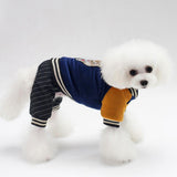 Max Pet Dog Sport Casual Clothes Peace Messenger Four-Legged Cotton Coat Blue L