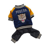 Max Pet Dog Sport Casual Clothes Peace Messenger Four-Legged Cotton Coat Blue L