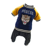 Max Pet Dog Sport Casual Clothes Peace Messenger Four-Legged Cotton Coat Blue L