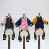 Max Pet Dog Sport Casual Clothes Peace Messenger Four-Legged Cotton Coat Blue L