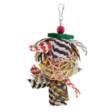 Max Hanging Ball Wood Bite Toy Parrot Chewing Toy with Bell Teeth Care 16cm