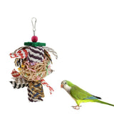 Max Hanging Ball Wood Bite Toy Parrot Chewing Toy with Bell Teeth Care 16cm