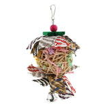 Max Hanging Ball Wood Bite Toy Parrot Chewing Toy with Bell Teeth Care 16cm