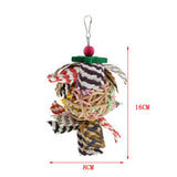 Max Hanging Ball Wood Bite Toy Parrot Chewing Toy with Bell Teeth Care 16cm