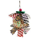 Max Hanging Ball Wood Bite Toy Parrot Chewing Toy with Bell Teeth Care 16cm