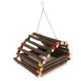 Max Pet Small Animal Hamster Cage Hanging Wooden Hammock with Removable Mat