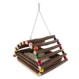 Max Pet Small Animal Hamster Cage Hanging Wooden Hammock with Removable Mat