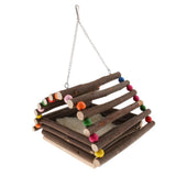 Max Pet Small Animal Hamster Cage Hanging Wooden Hammock with Removable Mat