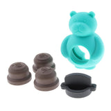 Max Bear Shape Dog Plastic Toy Molars Clean Teeth Bite Chew Play Toy Blue