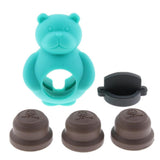 Max Bear Shape Dog Plastic Toy Molars Clean Teeth Bite Chew Play Toy Blue