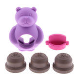 Max Bear Shape Dog Plastic Toy Molars Clean Teeth Bite Chew Play Toy Purple