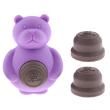 Max Bear Shape Dog Plastic Toy Molars Clean Teeth Bite Chew Play Toy Purple