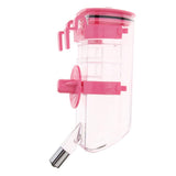 Max Adjustable Height Pet Dog and Cat Cage Water Bottle Dispenser Pink