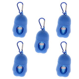 Max 5 Pcs Dog Pooper Bags Pet Dog Poop Dispenser Box Disposable Waste Bag Blue