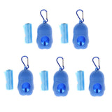 Max 5 Pcs Dog Pooper Bags Pet Dog Poop Dispenser Box Disposable Waste Bag Blue