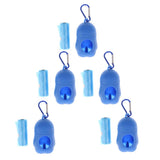 Max 5 Pcs Dog Pooper Bags Pet Dog Poop Dispenser Box Disposable Waste Bag Blue