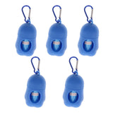 Max 5 Pcs Dog Pooper Bags Pet Dog Poop Dispenser Box Disposable Waste Bag Blue