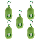 Max 5 Pcs Dog Pooper Bags Pet Dog Poop Dispenser Box Disposable Waste Bag Green