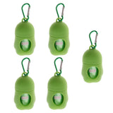 Max 5 Pcs Dog Pooper Bags Pet Dog Poop Dispenser Box Disposable Waste Bag Green