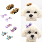 Maxbell 2Pcs Cute Flower Bow Candy Pet Dog Cat Puppy Grooming Hairpin Hair Clip  1