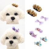 Maxbell 2Pcs Cute Flower Bow Candy Pet Dog Cat Puppy Grooming Hairpin Hair Clip  1