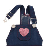 Maxbell Cute Heart Pattern Pet Dog Cat Denim Chiffon Skirt Dress Clothes S