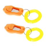 Maxbell 2Pcs Big Button Dog Cat Training Clicker, Clickers with Wrist Bands Orange