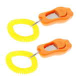 Maxbell 2Pcs Big Button Dog Cat Training Clicker, Clickers with Wrist Bands Orange
