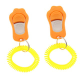 Maxbell 2Pcs Big Button Dog Cat Training Clicker, Clickers with Wrist Bands Orange