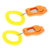 Maxbell 2Pcs Big Button Dog Cat Training Clicker, Clickers with Wrist Bands Orange