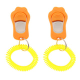 Maxbell 2Pcs Big Button Dog Cat Training Clicker, Clickers with Wrist Bands Orange